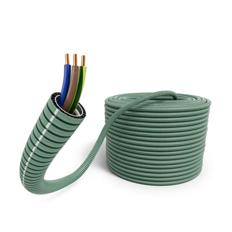 E-Rohr 20/YE 3x1,5mm² rPP R100 (braun, blau, gelb/grün)