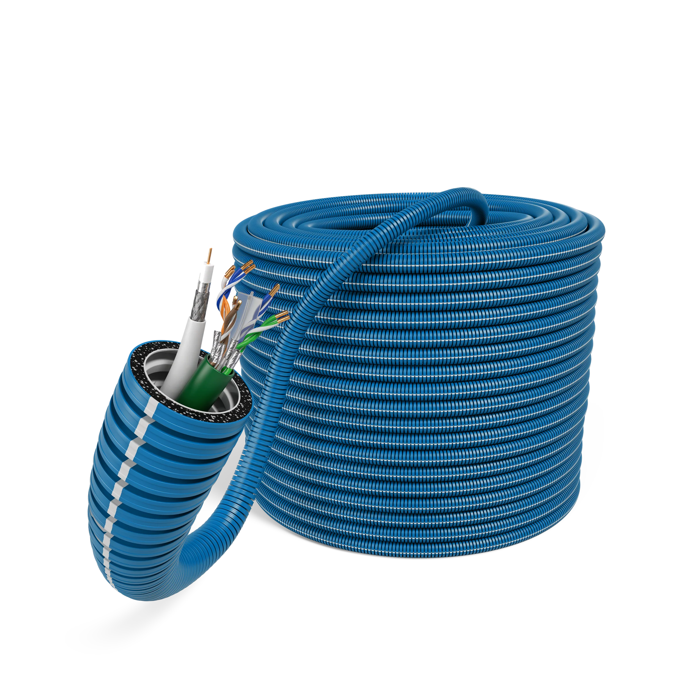 E-Rohr 25/CAT7+Koax rPP R100