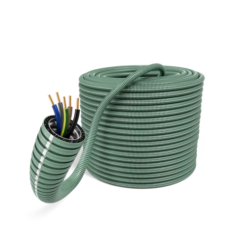 E-Rohr 20/YE 5x1,5mm² rPP R100 (schwarz, blau, gelb/grün, grau, braun)
